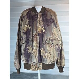 vintage Spartan camouflage bomber jacket Realtree Hardwoods Size L Made In USA